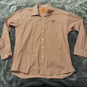 Antigua Men’s Long Sleeve Button Orange University Of Texas UT Longhorns Size XL